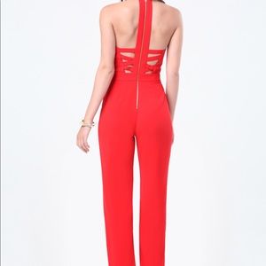 Red Crisscross Jumpsuit